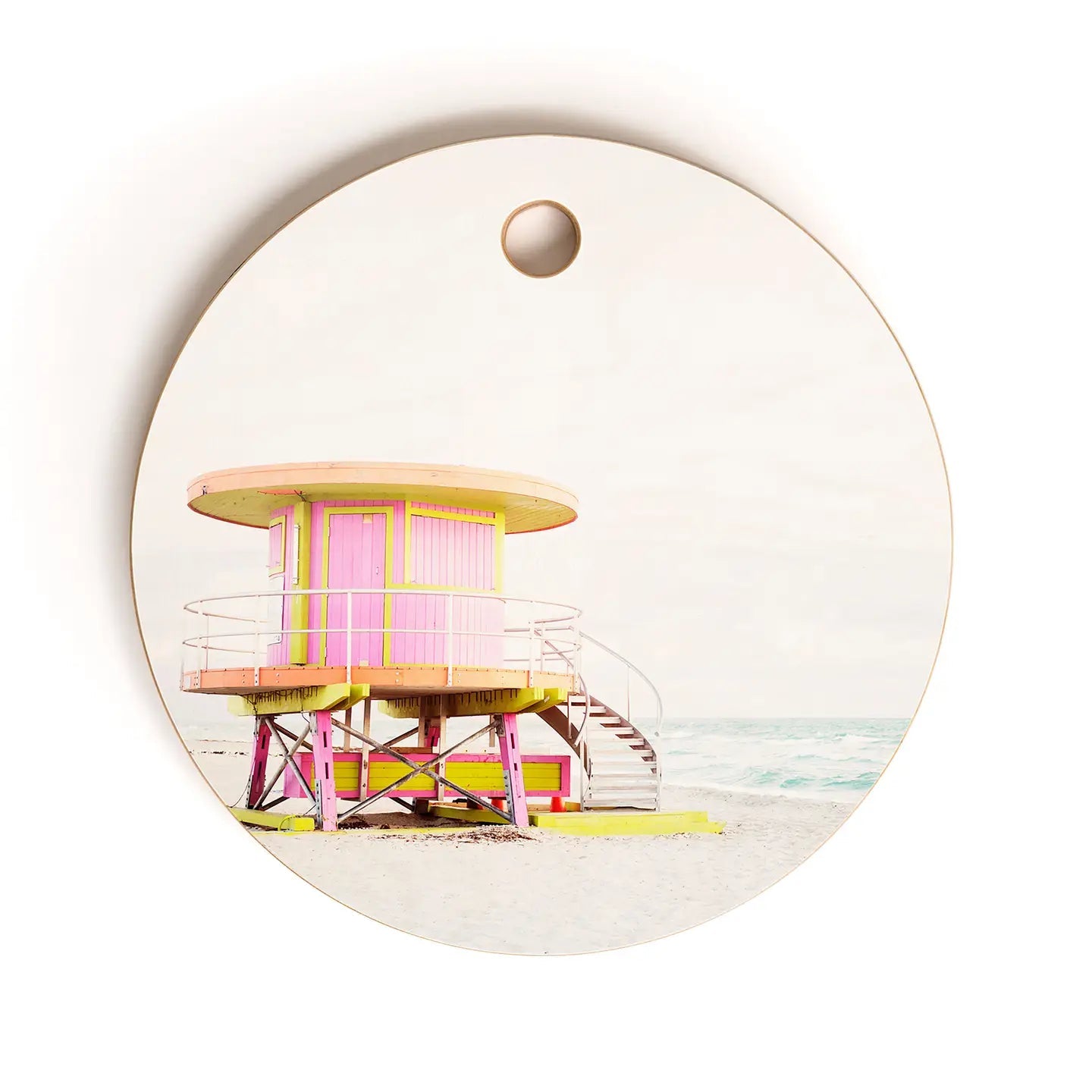 10th Street Pink Miami Cutting Board Round - DECO X MIA