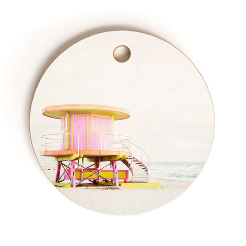10th Street Pink Miami Cutting Board Round - DECO X MIA