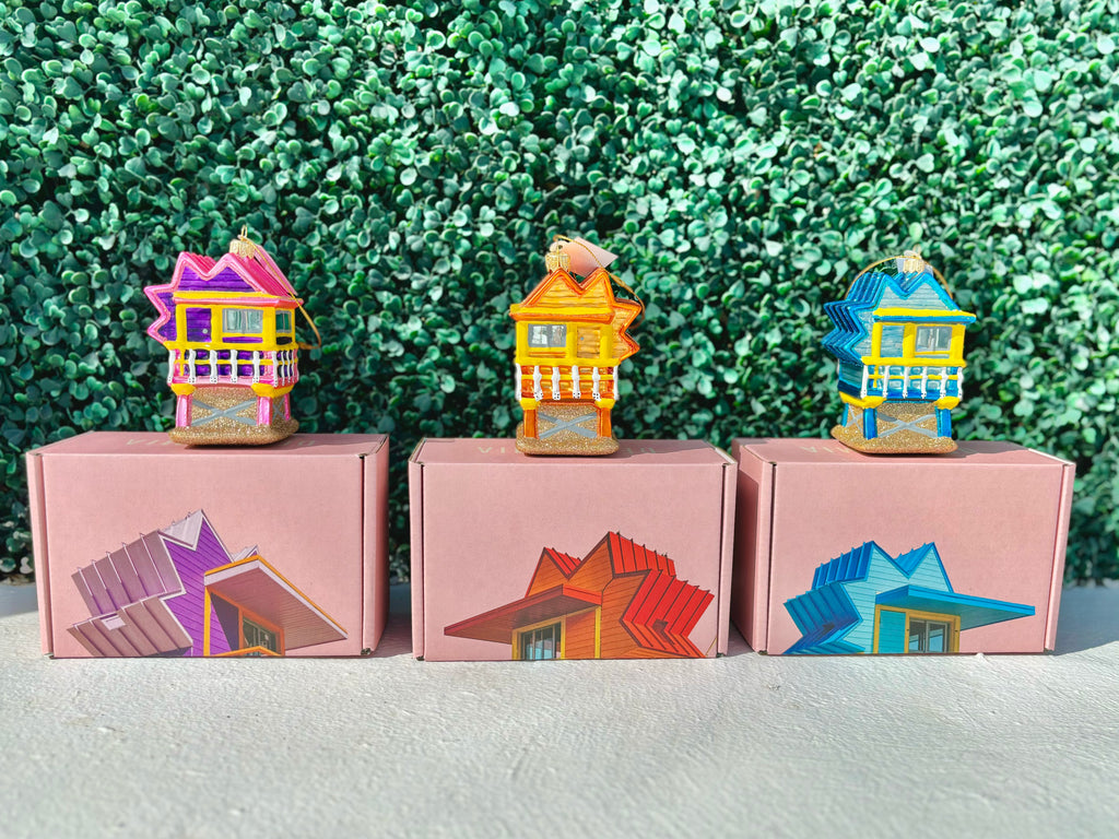 Miami Beach Star Lifeguard Tower Ornament Bundle