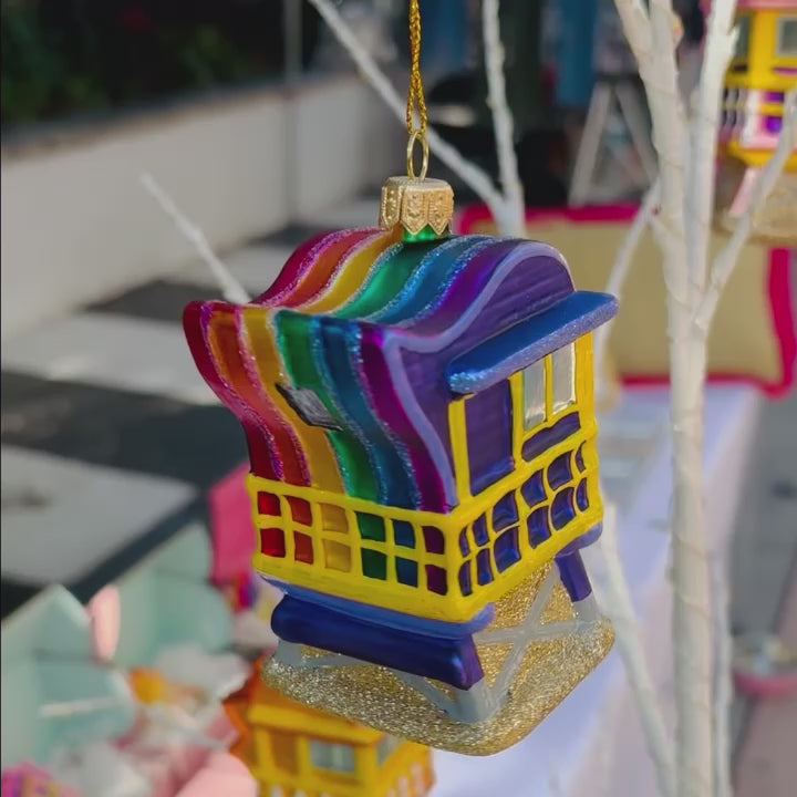Miami Beach Pride Lifeguard Tower Ornament